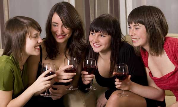wine drinking ladies