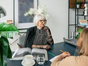 picture of woman consulting naturopath for menopause symptoms