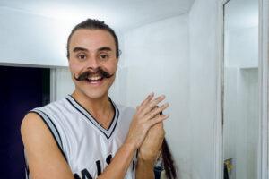 person happy to be not constipated because of the health benefits of yogurt