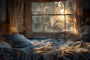 peaceful bedroom scene
