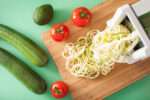 depicts spiralized zucchini which is a good candida diet meal option